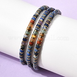 Natural Lapis Lazuli & Non-magnetic Hematite Beaded Adjustable Bracelets for Unisex&nbsp;BJEW-K251-09T