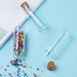 ガラスの瓶のガラスびん  コルク栓付き  ウィッシングボトル  ビーズの容器  透明  7x2.7cm  ボトルネック：直径2cm  容量：18ml（0.6液量オンス）&nbsp;X-AJEW-H004-2