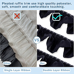 4 Yards Polyester Wrinkle Lace Ribbon&nbsp;OCOR-TA0004-18B
