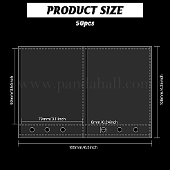 10個のPPスタンプアルバムバインダー詰め替えページ  長方形  透明  165x107x0.3mm  穴：6mm  内径：79x80mm  10個/セット&nbsp;DIY-WH0591-062