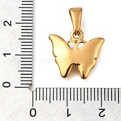 イオンプレーティング（IP）304ステンレスペンダント  蝶のチャーム  ゴールドカラー  15x16.5x3mm  穴：7.5mm&nbsp;STAS-Z113-14G