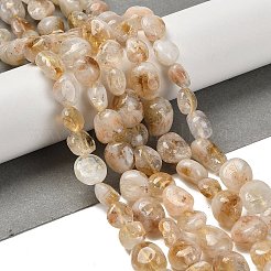 天然イエローロドライトクォーツビーズ連売り  ナゲット  タンブルストーン  7~13x4.5~10x4.5~10mm  穴：1.2mm  約44~46個/連  15.08''~16.14''（38.3~41センチメートル）&nbsp;G-P497-01E-39B