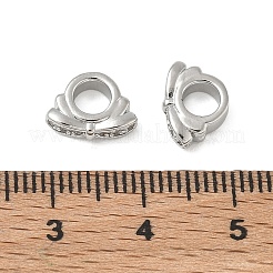 Brass Micro Pave Cubic Zirconia European Beads&nbsp;CU-CBAC675-03P
