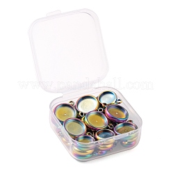40Pcs 4 Style Ion Plating(IP) 304 Stainless Steel Pendant Cabochon Settings&nbsp;STAS-LS0001-56MC