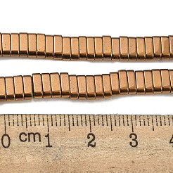 電気メッキ磁気無し合成ヘマタイトビーズ連売り  長方形  2穴  ダークチソウ  6x2x3mm  穴：1.2mm  約198個/連  16.02インチ（40.7cm）&nbsp;G-C106-B02-13A