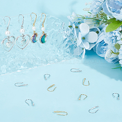 16Pcs 2 Colors Brass Micro Pave Clear Cubic Zirconia Earring Hooks&nbsp;KK-BBC0008-07