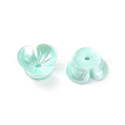 樹脂模造パールビーズキャップ  3花びら  花  ミックスカラー  10x10x4mm  穴：1.4mm  約50個/袋&nbsp;RESI-YW0001-26