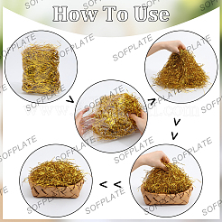 プラスチックシュレッドフィラー2セット  ギフトラッピングとイースターバスケットの充填用  ゴールド  1x0.1mm  50 G /セッティング&nbsp;DIY-SP0002-22
