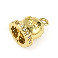 Brass Micro Pave Cubic Zirconia Pendants&nbsp;KK-M322-25G