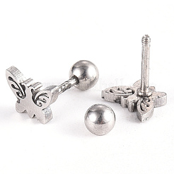 Tarnish Resistant 201 Stainless Steel Barbell Cartilage Earrings&nbsp;LS-EJEW-R147-20
