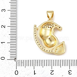 Christmas Brass Micro Pave Cubic Zirconia Enamel Pendants&nbsp;KK-B164-01G-01