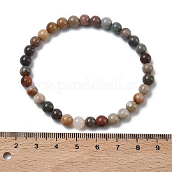 Natural Alashan Agate Round Beads Stretch Bracelets for Women&nbsp;BJEW-Z158-03M-04