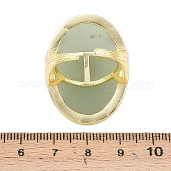 天然グリーンアベンチュリンとアパタイトのオーバルカフリング  真鍮パーツ  ゴールドカラー  34.5x26mm&nbsp;G-P599-01G-02