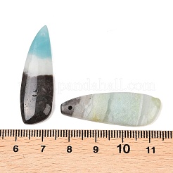 ナチュラルフラワーアマゾナイトペンダント  翼のチャーム  38~40x13~13.5x4~5mm  穴：1.2mm&nbsp;G-K381-26