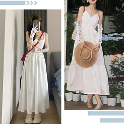 2 Pairs 2 Styles Polyester Bandage Long Lace Oversleeve Gloves&nbsp;AJEW-GF0010-70B