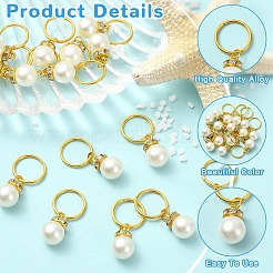 15個のアクリルパールペンダント  ラウンドチャーム  鉄丸カン付き  ゴールドカラー  30mm  穴：1.8mm&nbsp;PALLOY-YW00225