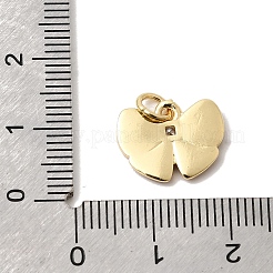 Brass Pave Clear Cubic Zirconia Charms&nbsp;KK-G554-03A-02