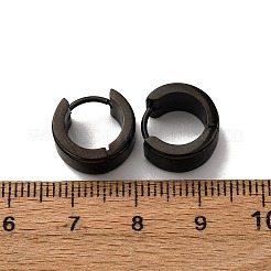 304ステンレススチールフープピアス  316ステンレス鋼  イオンプレーティング（ip）  ブラック  13x7mm&nbsp;EJEW-D331-19D-B