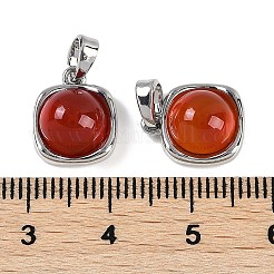 Natural Carnelian(Dyed & Heated) Square Charms&nbsp;KK-P283-46P