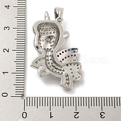 Brass Micro Pave Cubic Zirconia Pendants&nbsp;KK-P250-41P