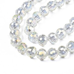 Electroplate Transparent Glass Beads Strands&nbsp;EGLA-N002-15-B02