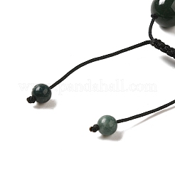 12.5mm ラウンド天然モスアゲート編みビーズブレスレット 女性用 男性用  内径：2~3-1/8インチ（4.95~8.05cm）&nbsp;BJEW-C060-01B