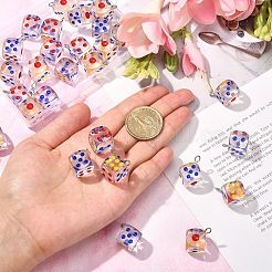 Transparent Resin Dice Pendants&nbsp;RESI-CJ0002-49