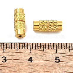 円柱真鍮製ネジ式クラスプ  ゴールドカラー  11~12x4mm  穴：1mm&nbsp;X1-KK-M143-01G