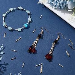 80個 4種類の波形真鍮チューブビーズ  長持ちメッキ  ゴールデン＆シルバー  10~15x1.5mm  穴：0.7mm  20個/スタイル&nbsp;KK-CN0002-89