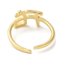 Word Fe Brass Open Cuff Rings&nbsp;RJEW-U008-07G
