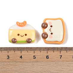 不透明樹脂模造食品デコデンカボション  漫画パン  混合図形  17~22.5x18~21.5x6.5~7.5mm&nbsp;CRES-M036-11