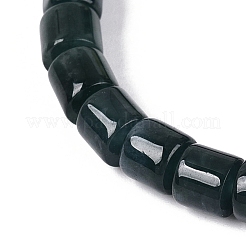 Natural Myanmar Jade Column Beaded Stretch Bracelets&nbsp;BJEW-Q100-02
