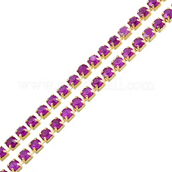 Brass Rhinestone Strass Chains&nbsp;CHC-N017-003B-B07