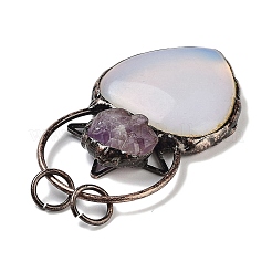 Natural & Synthetic Mixed Gemstone & Amethyst Big Pendants&nbsp;G-A221-04
