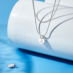 丸カン付きスターリングシルバー中空フラットラウンドチャーム2個925個  シルバーカラー  文字a  10x1.5mm  穴：4mm&nbsp;STER-PH0002-83A