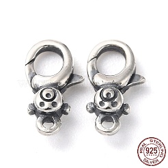 925 Thailand Sterling Silver Lobster Claw Clasp Rhinestone Settings&nbsp;STER-D003-05B-AS