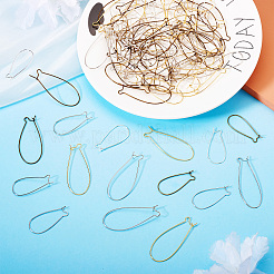 Brass Hoop Earrings Findings Kidney Ear Wires&nbsp;KK-TA0007-10