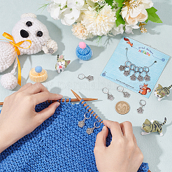 Alloy Paw Print Charm Locking Stitch Markers&nbsp;HJEW-PH01787
