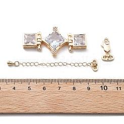 Brass & Cubic Zirconia & Glass Watch Band Clasps&nbsp;KK-G523-03G-01