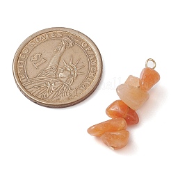 Gradient Color Natural Red Aventurine & Natural Sunstone & Natural Topaz Jade Chip Beaded Pendants&nbsp;PALLOY-JF02795-09