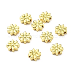 めっき合金ビーズラック  長持ちメッキ  鉛フリー＆カドミウムフリー  花  18KGP本金メッキ  9x9x3mm  穴：1.6mm&nbsp;PALLOY-D024-03G