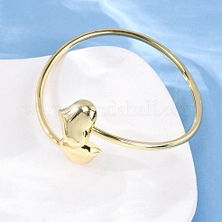 Heart Brass Bangles for Women&nbsp;BJEW-Q060-04G