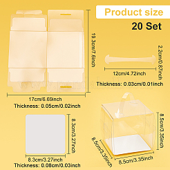 Foldable Transparent Plastic Single Cake Gift Packing Box&nbsp;CON-WH0084-42A