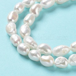 天然養殖淡水パールビーズ連売り  両面研磨  グレード4a+  貝殻色  7~8x8~9.5mm  穴：0.7mm  約42~43個/連  14.17''（36~36.5センチメートル）&nbsp;PEAR-Z002-18