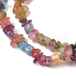 Synthetic Crackle Quartz Chips Beads Strands&nbsp;G-L154-24