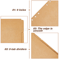 B5 5 Sheets Paper Binder Dividers&nbsp;DIY-WH0308-508B-01