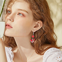 14個 7色ハンドメイドプリント磁器ビーズ  手描きの陶器ビーズ  ピジョン  ミックスカラー  12.5~13x17~19x7~8.5mm  穴：1.5mm  2個/カラー&nbsp;PORC-SC0001-46