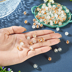 100Pcs Crackle Transparent Glass Beads Strands&nbsp;GLAA-TA0004-11A