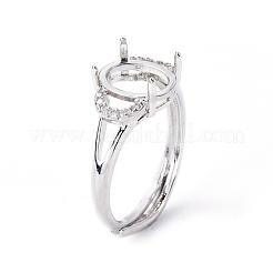 Adjustable Brass Solitaire Ring Settings&nbsp;KK-L193-06P