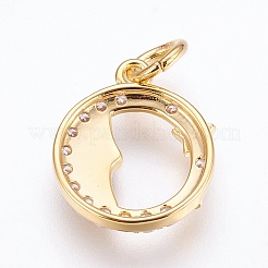 Brass Cubic Zirconia Pendants&nbsp;ZIRC-G144-02G-04